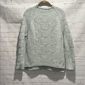 Talbots Light Gray Woman's Knit  Pullover Sweater Size Medium Petite